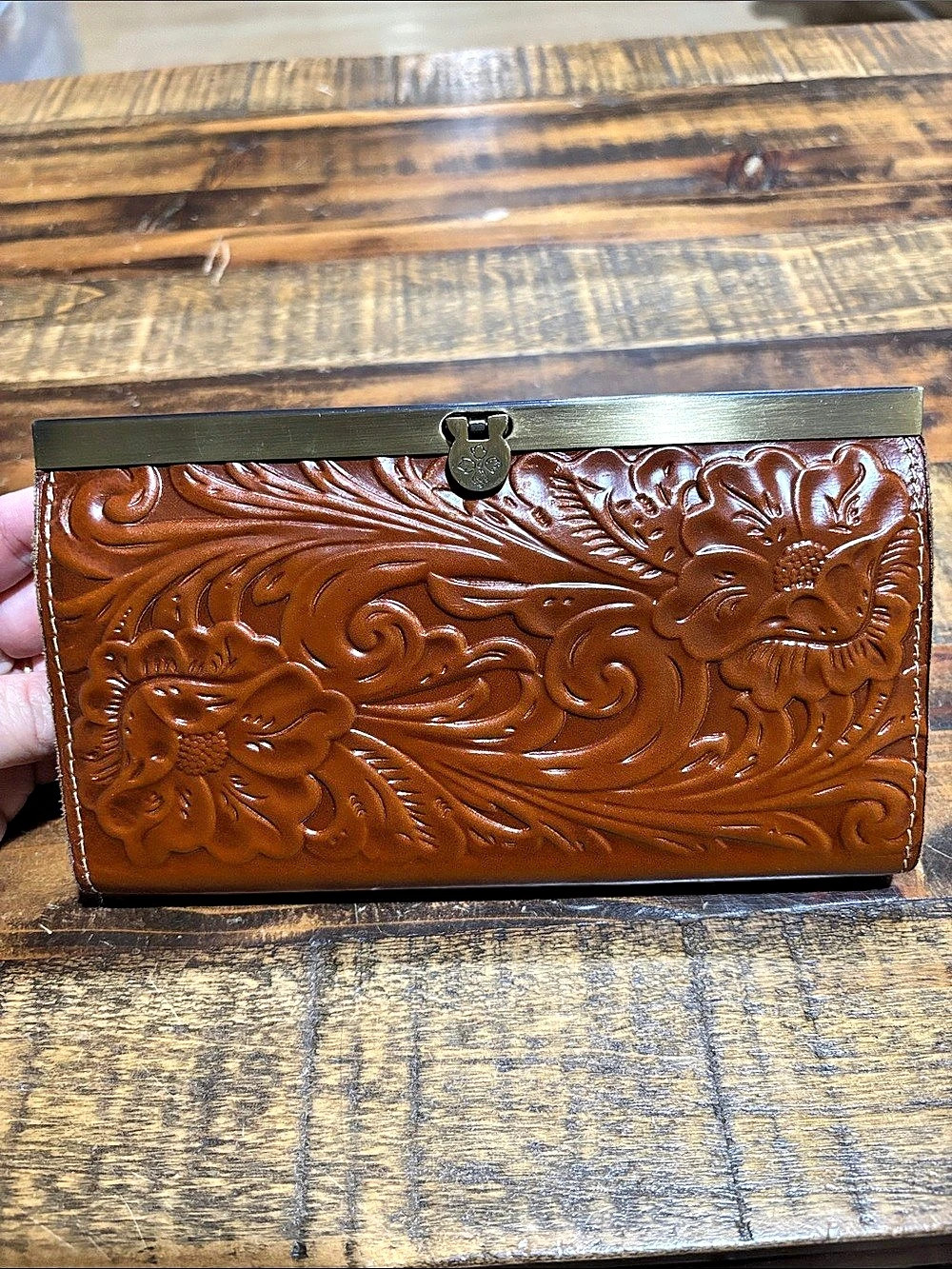 Embossed Patricia Nash Floral Leather Wallet